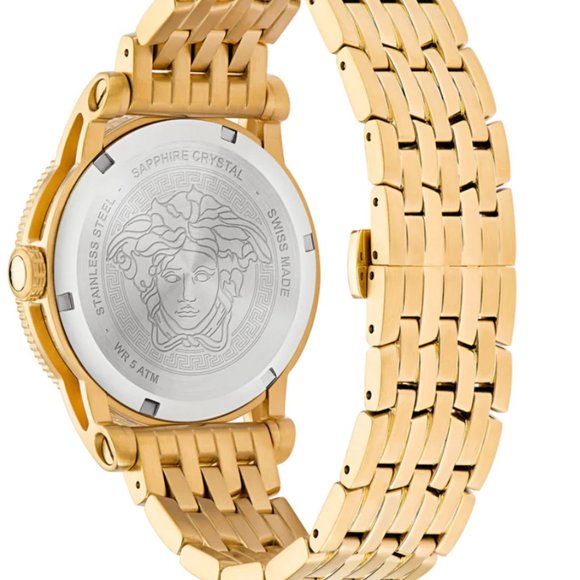 Versace Gold Diamond 43mm Roman Numeral Watch - Picture 2 of 4